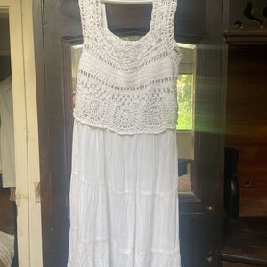 Jessica Simpson White Crochet  Dress